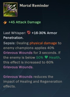 Mortal Reminder Wild Rift Item