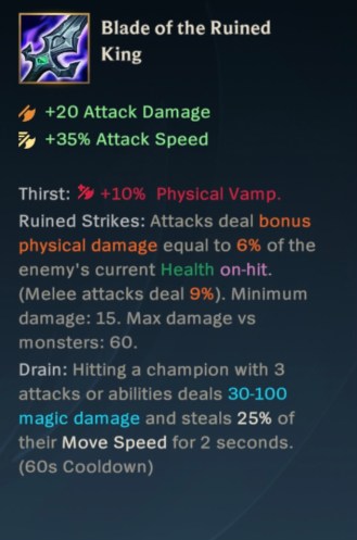 Blade of The Ruined King Wild Rift Item