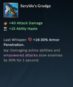 Serylda's Grudge Wild Rift Item